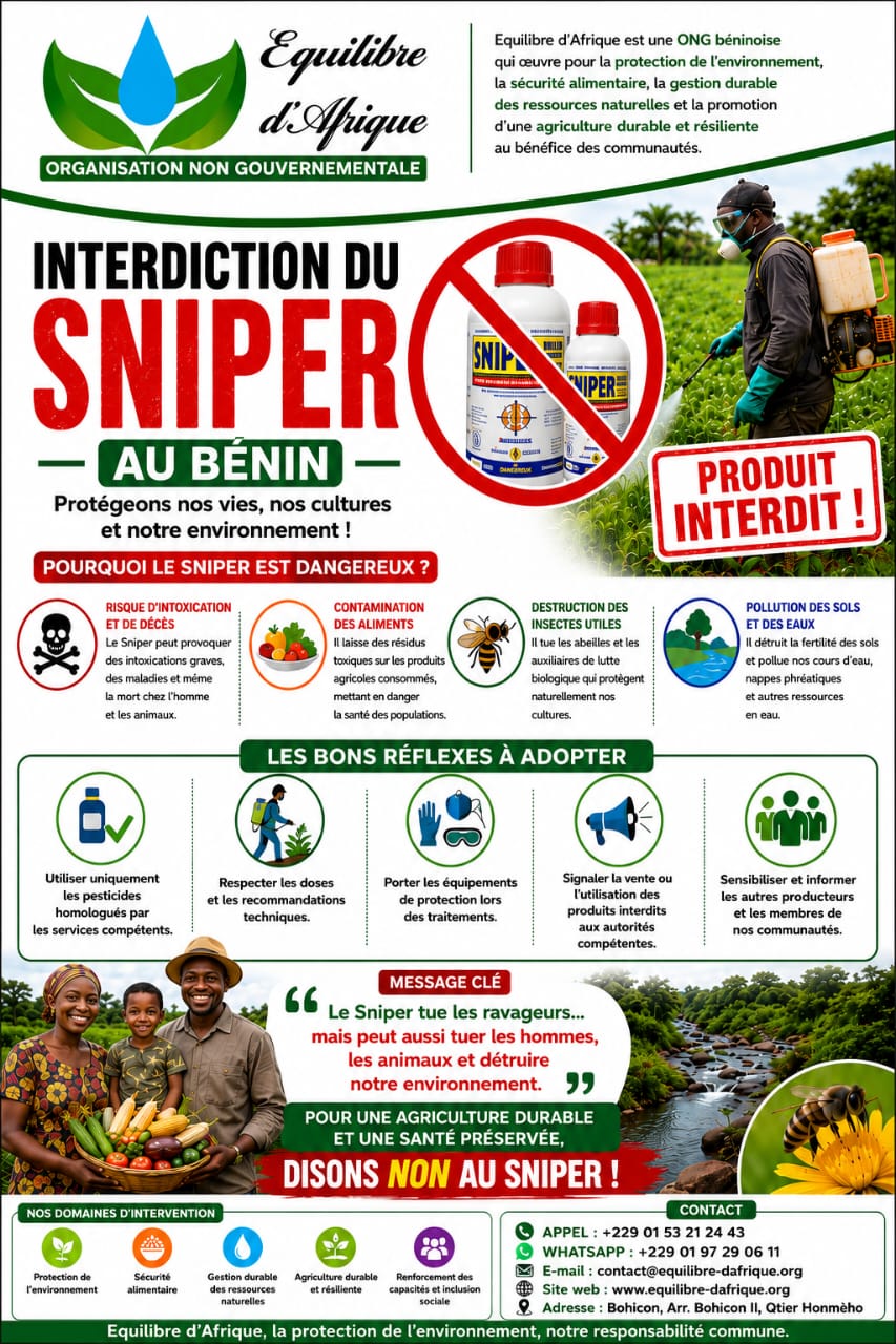 Ensemble, disons NON au Sniper au Bénin